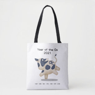 År för Ox Cute Zodiac Animal 2021 Tygkasse