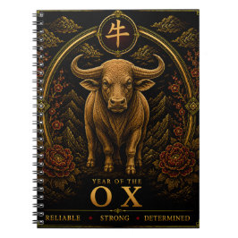 År för Oxe Lyxig Kinesisk Zodiak Notisbok Anteckningsbok