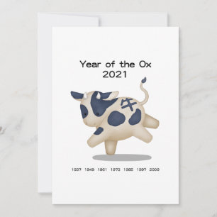 År för Oxen Söt Zodiac 2021 Personlig
