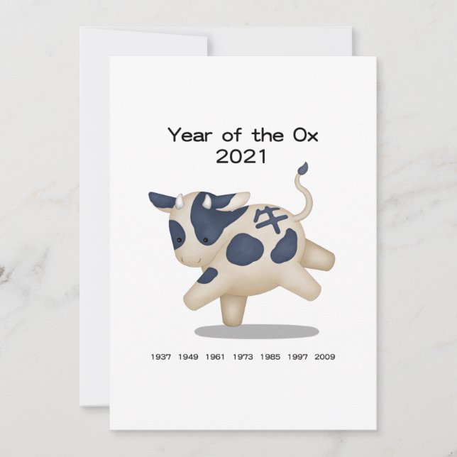 År för Oxen Söt Zodiac 2021 Personlig (Framsida)