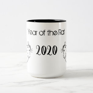 År för Råtta 2020-musen med text Två-Tonad Mugg