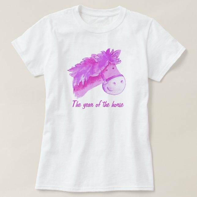 År för rosa av hästflickor t-shirt (Design framsida)
