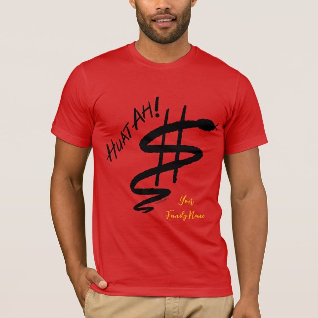 År för snake "Huat Ah!" ljusväv T-shirt (Framsida)