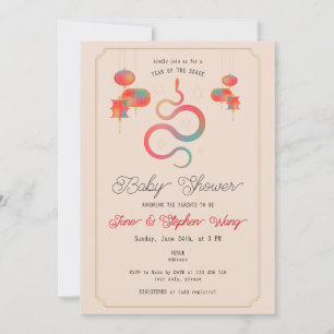 År för Snake Lanternor Baby Shower Inbjudningar