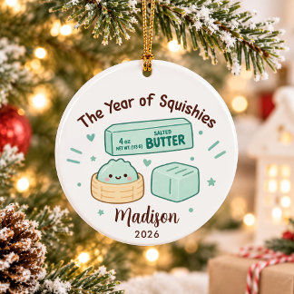 År för Squishies Barnjul Julgransprydnad Keramik