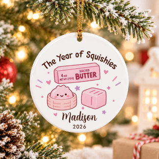 År för Squishies Barnjul Julgransprydnad Keramik