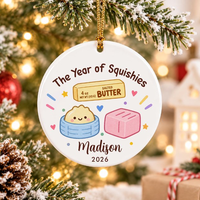 År för Squishies Barnjul Julgransprydnad Keramik (Skapare uppladdad)