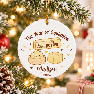 År för Squishies Barnjul Julgransprydnad Keramik