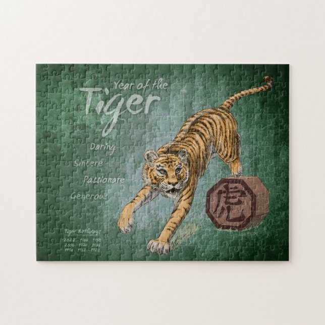 År för tiger China Zodiac Art Pussel (Horisontell)