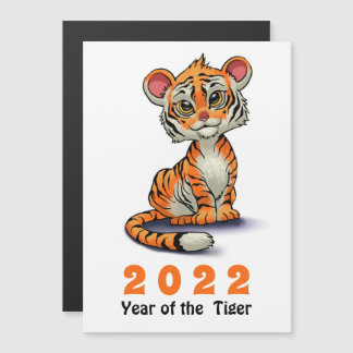 År för tigern 2022 Cute Orange Unge