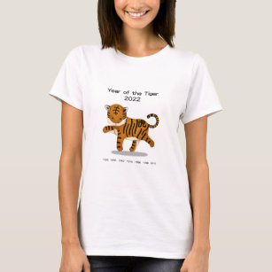År för tigern 2022 Cute Zodiac Animal T Shirt