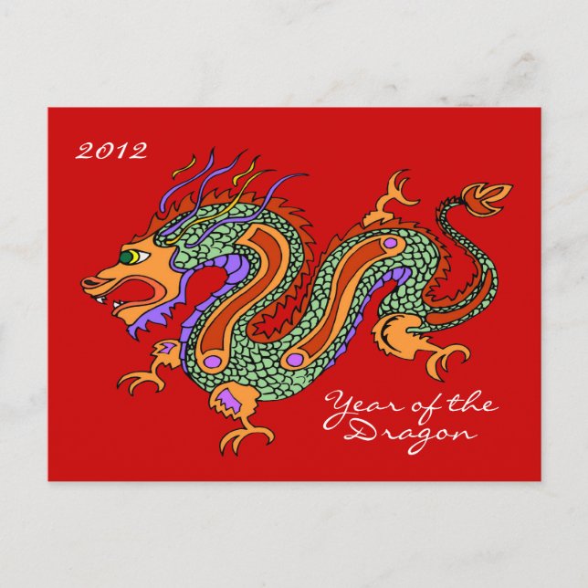 År för vykortet Dragon 2012 Helg Vykort (Framsida)