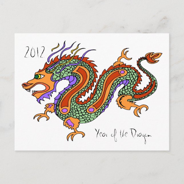 År för vykortet Dragon 2012 Helg Vykort (Framsida)