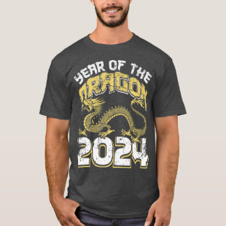 År för Zodiac Chinese Lunar New Y i Dragon 2024 T Shirt