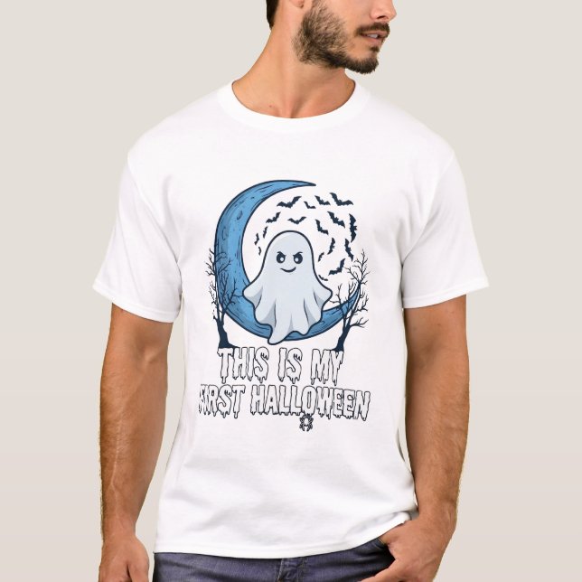 Är Första Halloween Spök Halvmåne Fladdermöss_1 T Shirt (Framsida)