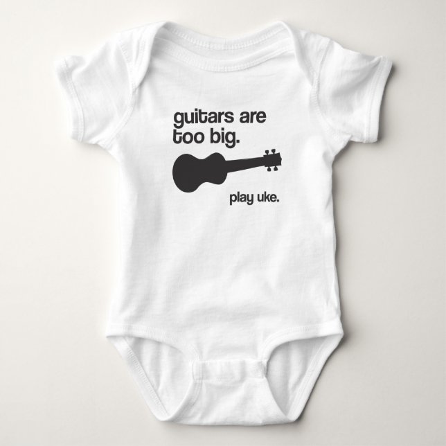 "Är gitarrer den för stora" designen T Shirt (Framsida)