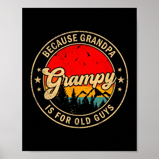 Är Grampy För att Farfar Gammal Retro Poster (Framsidan)