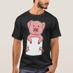År Gris Lucky Mamma Gris i Pocket Funny Gris T Shirt