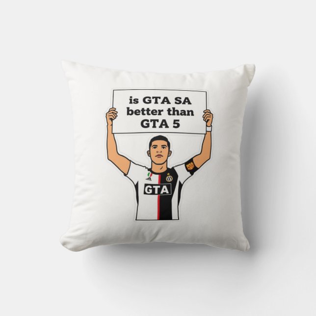 Är GTA SA bättre än GTA V påstående Kudde (Framsida)
