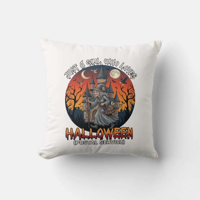 Är Halloween Häxa Alla Gör Scen Postanställd Kudde (Framsida)