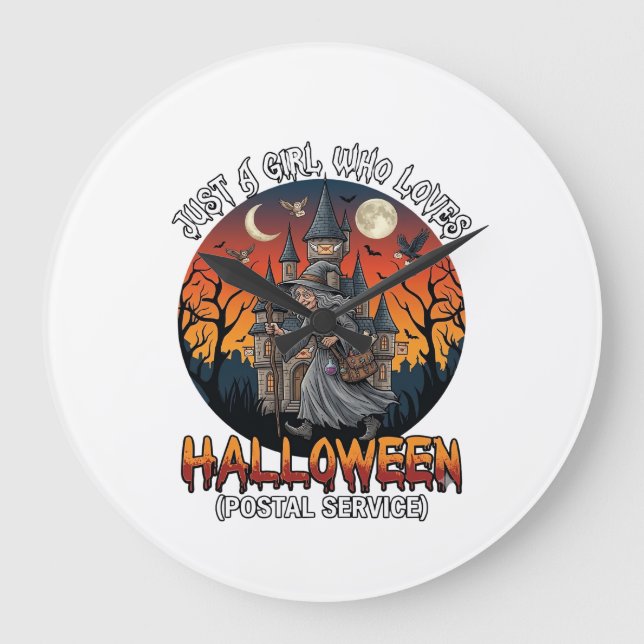 Är Halloween Häxa Alla Gör Scen Postanställd Stor Klocka (Framsida)