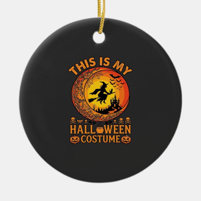Är Halloween Kostym Häxslott Kittel Julgransprydnad Keramik (Framsidan)