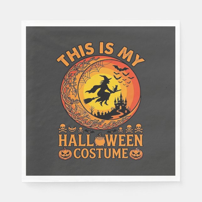 Är Halloween Kostym Häxslott Kittel Pappersservett (Framsidan)