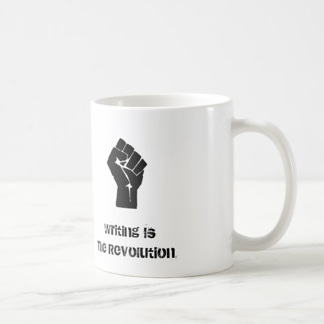 "Är handstil muggen för revolutionen" Kaffemugg (Höger)