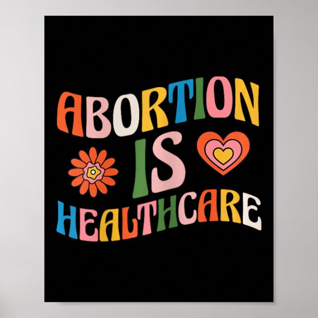 Är Healthcare Feminist Pro Choice Groovy Poster (Framsidan)