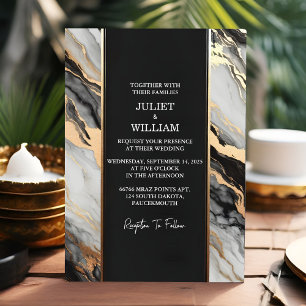 Är hennes naturverk staplat stenmarmor Bröllop? Inbjudningar