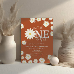 Är hon inte en underbar Terracotta Daisy Birthday? Inbjudningar