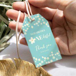 Är hon inte glad Daisy 1:a födelsedag, Cute Flower Presentetikett