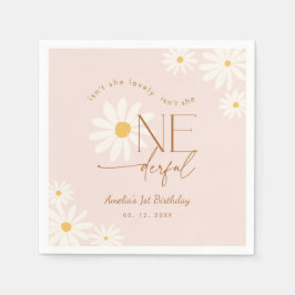 Är hon inte UNDERBAR Daisy 1-årsdag Pappersservett