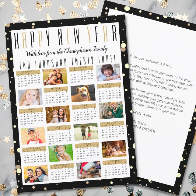 År i 2023 års kalender 12 - nytt fotoår julkort (Skapare uppladdad)