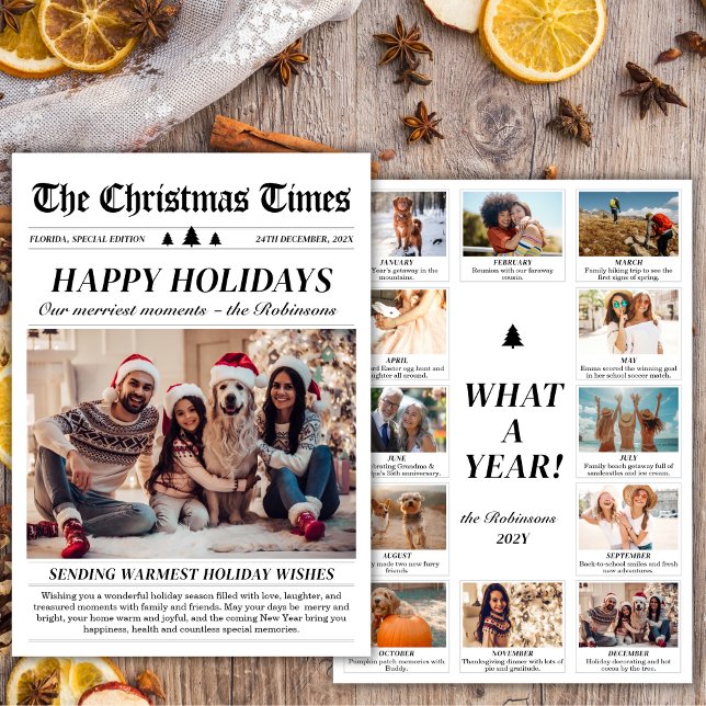 År i Granska tidningsfamiljens foto Unik Lycklig Julkort (Skapare uppladdad)