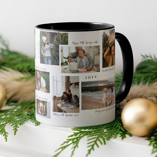 År i Moment 11 Family Photo Collage & Captions Mugg (Year in Moments 11 Family Photo Collage & Captions Mug)