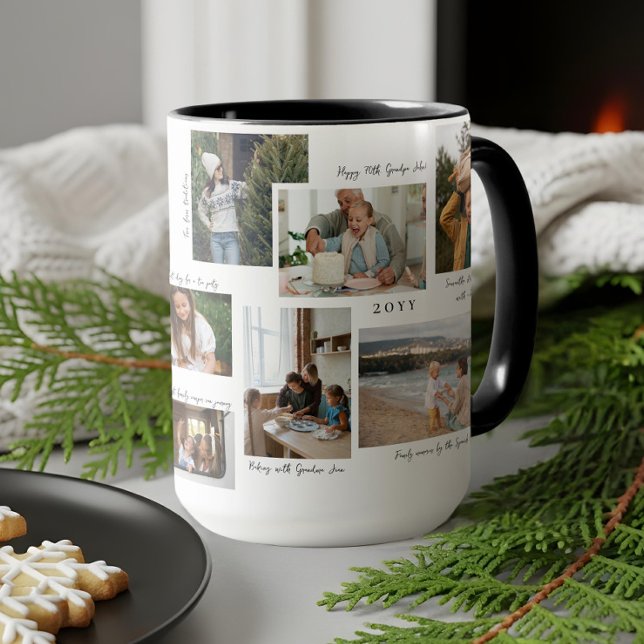 År i Moment 11 Family Photo Collage & Captions Mugg (Year in Moments 11 Family Photo Collage & Captions Mug)