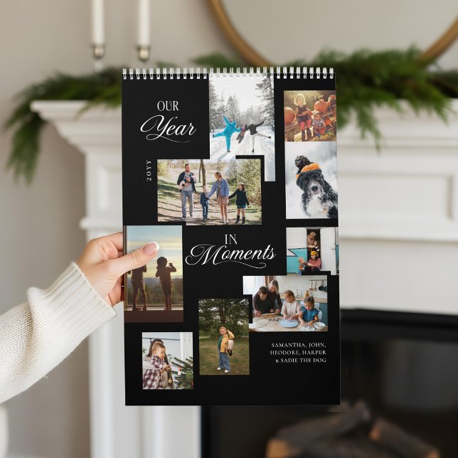 År i Moment Family Photo Collage Year Review Kalender (Year in Moments Family Photo Collage Year Review Calendar)