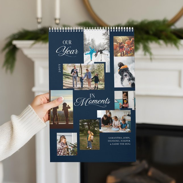 År i Moment Family Photo Collage Year Review Kalender (Year in Moments Family Photo Collage Year Review Calendar)