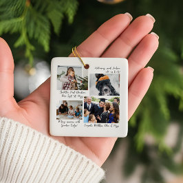 År i Moments-familjens fotosamling och bildtexter Julgransprydnad Keramik