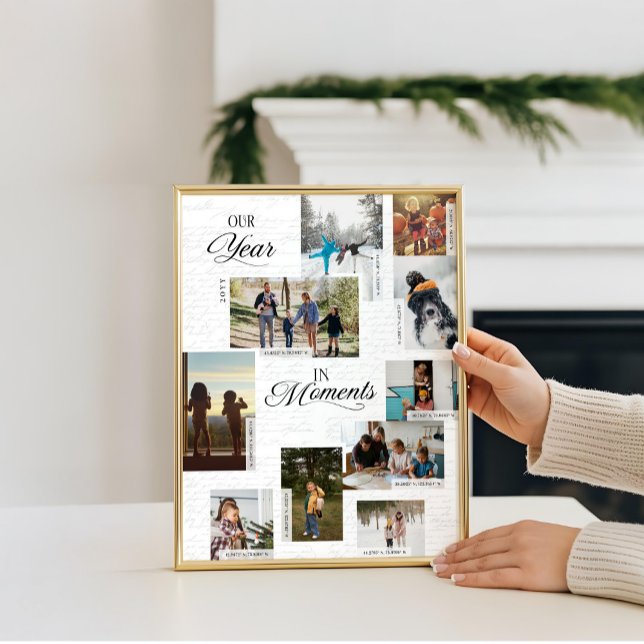 År i Moments Photo Collage Coordinates Keepsak Poster (Year in Moments Photo Collage Coordinates Keepsake Poster)