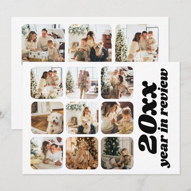 År i Personligen Granska 12 foton och text Julkort (Fram/baksida)