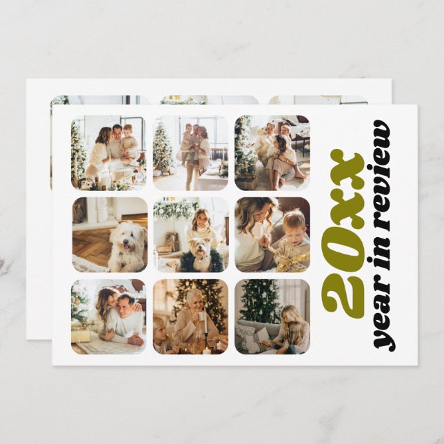 År i Personligen Granska 12 foton och text Julkort (Fram/baksida)