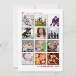 År i recension 12 Photo Collage Helgdag Card Julkort