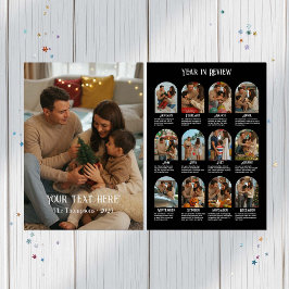 År i recension 12 Photo Family Julkort