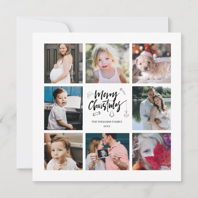 År i recension 8, julkort för fotokollage inbjudningar (Framsida)