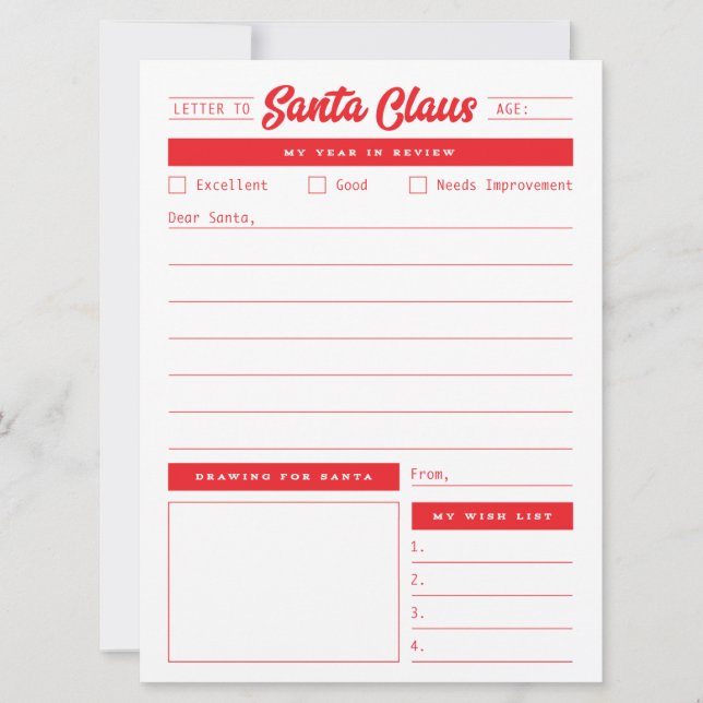 År i Santa Brev Julkort (Framsida)