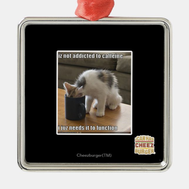 Är inte beroende för koffein julgransprydnad metall (Framsidan)