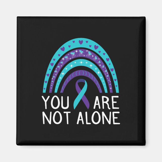 Är inte Ensam Suicials Awareness Mental Health Magnet (Framsidan)
