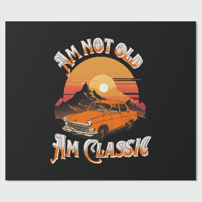 är inte gammal är klassiker presentpapper (Platt)